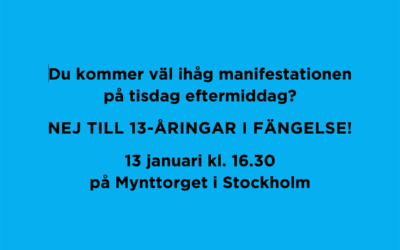 Nej till 13-åringar i fängelse, manifestation 13/1